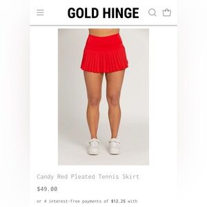 Gold Hinge skirt red small tennis skirt
